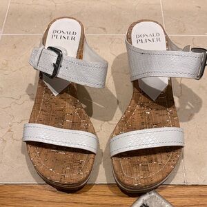 Donald J. Pliner Textured White Sandals